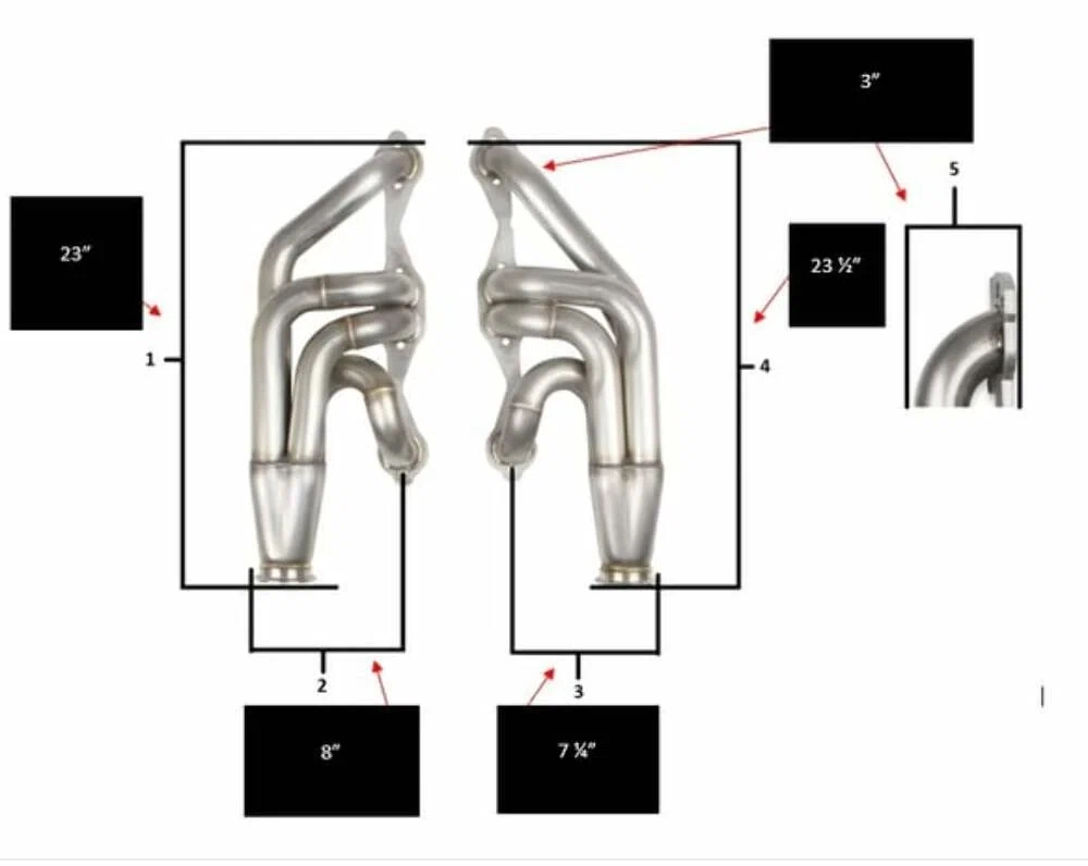 Flowtech Small Block Chevy Turbo Headers - Natural Finish - 11572FLT